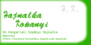hajnalka kopanyi business card